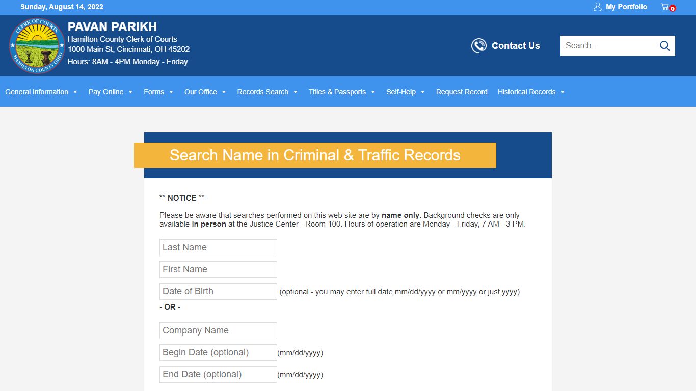 Search Name in Criminal & Traffic Records – Hamilton ...